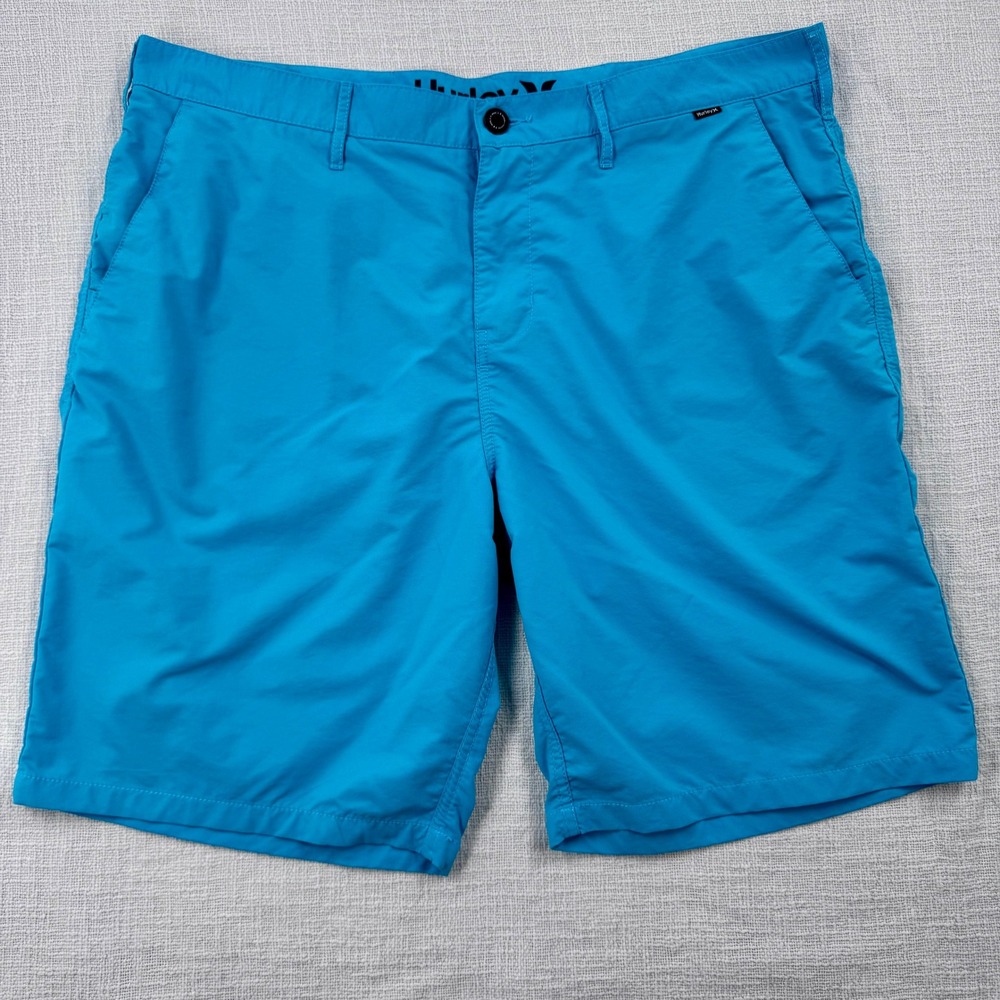 Hurley Nike Dri-FIT Mens 38 Hybrid Walk Shorts Blue MWS0001810 Stretch Chino